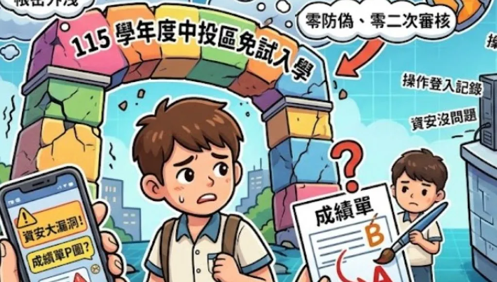 爆料／免試入學爆重大資安漏洞？考生稱帳密全外洩P圖就能改成績？ 主辦：更改資料都有記錄無資安問題