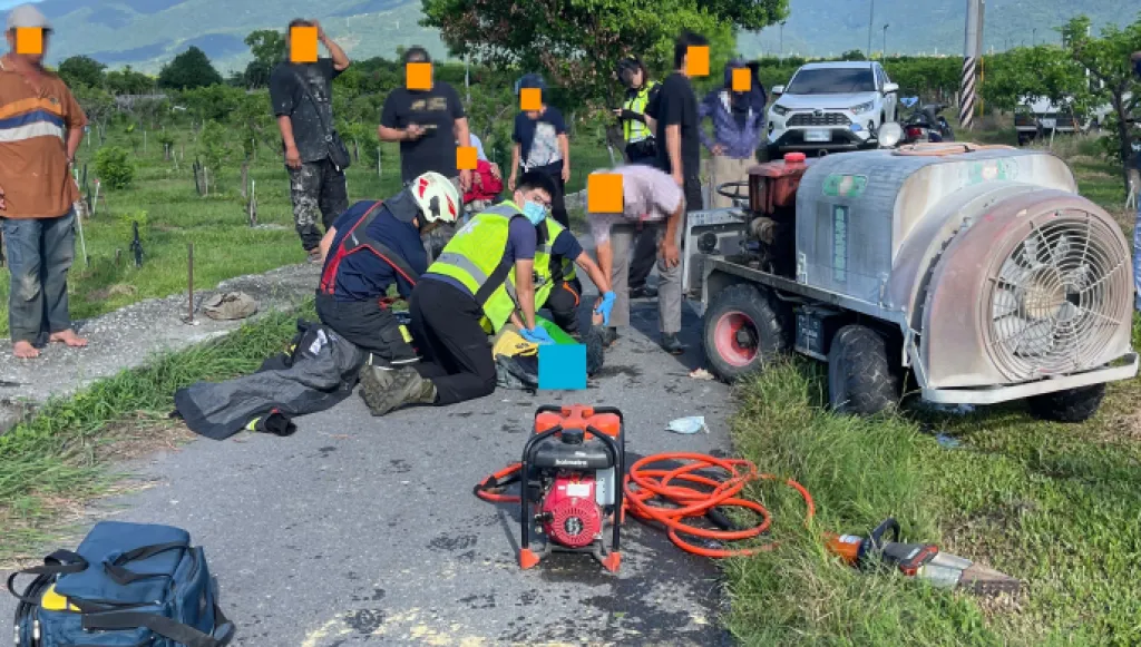 台東農用車翻覆壓78歲翁！　當場OHCA送醫急救