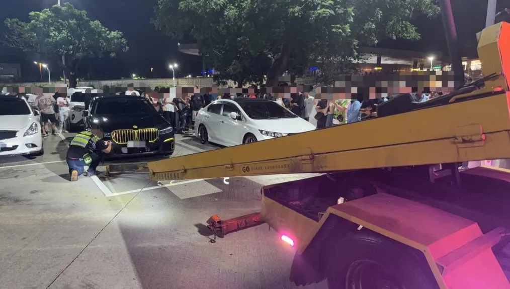 清水服務區車聚遭國道警夜掃　BMW掛註銷牌照當場拖吊　12件違規依法開罰