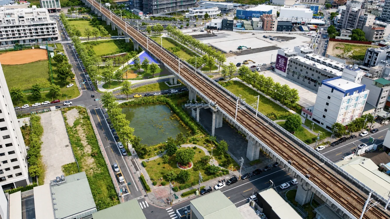 ▲「台南市新市區乾式滯洪池景觀再造暨人行步道新設工程」之示意圖。（圖／台南市政府提供）