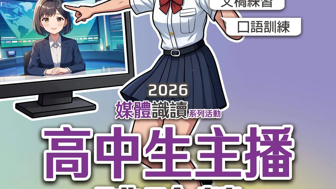 新聞局長欒治誼號召高中生挑戰主播夢！　免費「高中生主播體驗營」6/1開放報名