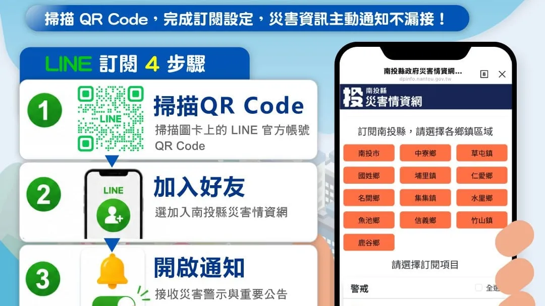 推動智慧防災　投縣府災害情資網上線　結合LINE推播零時差防災