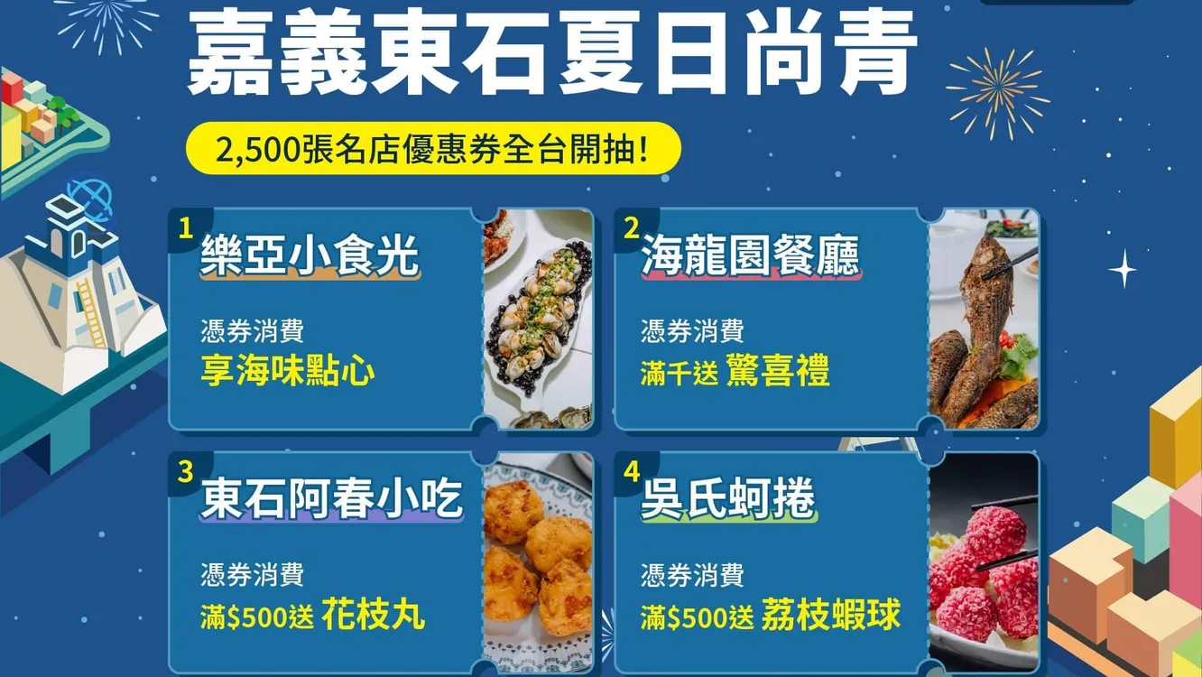 全台饕客衝一波！嘉義東石鮮蚵、海產2500張名店優惠券開抽