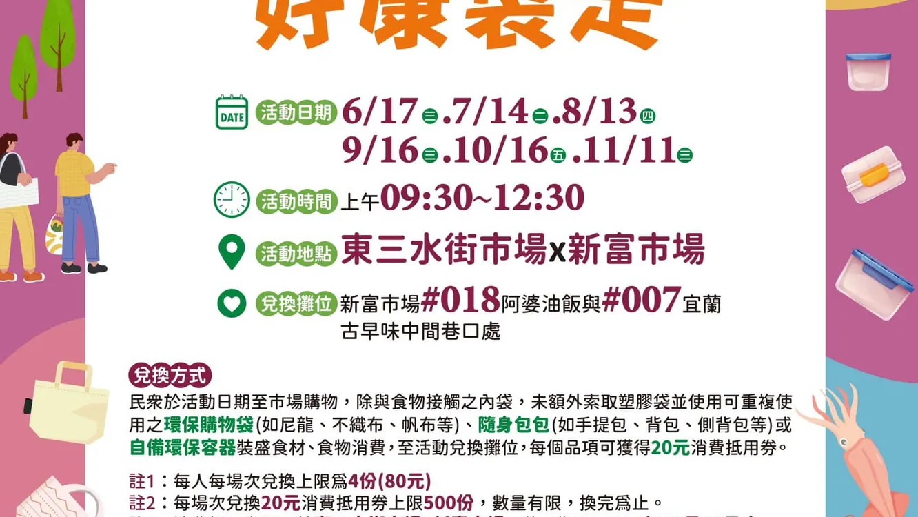 買菜帶環保袋就賺到！北市2市場最高送80元抵用券