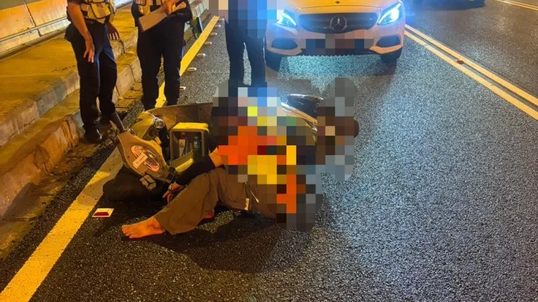 機車闖入國道3號女騎士摔傷！　國道警察開罰