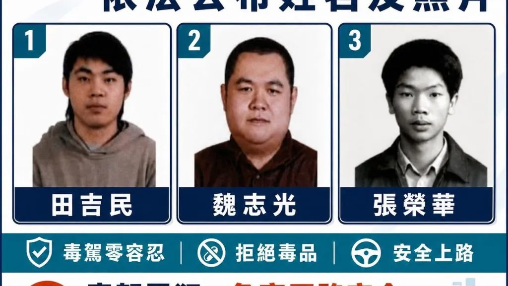 毒駕零容忍! 竹縣警公布累犯照片
