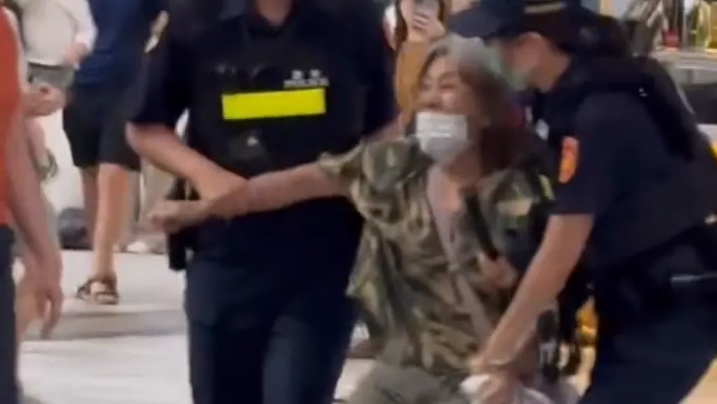 影／高鐵左營站驚傳攻擊事件！婦人「持武器狂輝亂拉人」　遭民眾合力撲倒壓制