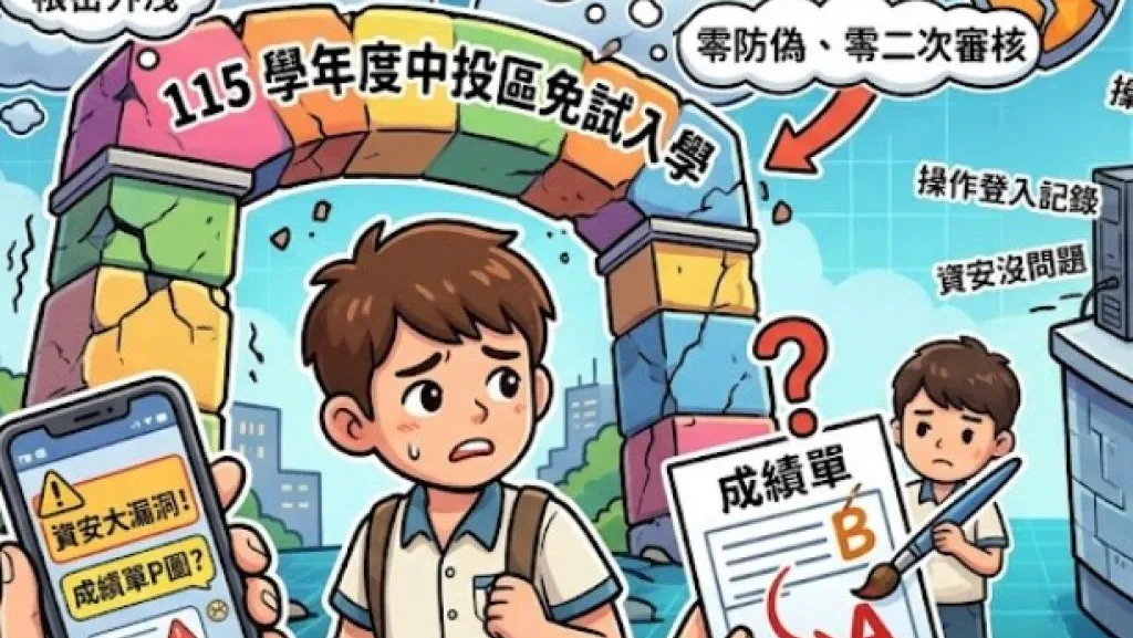 爆料／免試入學爆重大資安漏洞？考生稱帳密全外洩P圖就能改成績？ 主辦：更改資料都有記錄無資安問題
