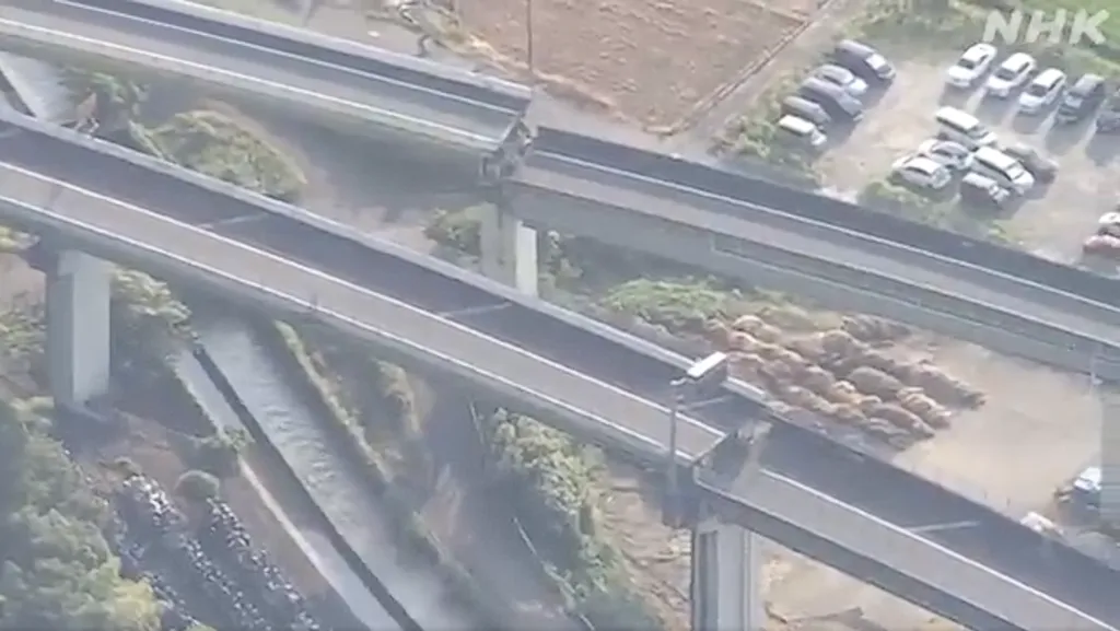 熊本強震震出大洞！九州自動車道橋面錯位下陷　驚悚畫面曝