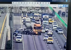 國道1號五股路段6車相撞！　聯結車未注意前方動態釀禍