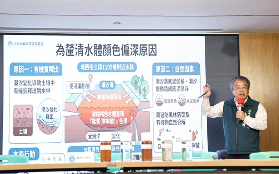 曾文溪河口水色變異遭疑城西掩埋場排污 台南環保局提數據駁斥:無科學依據
