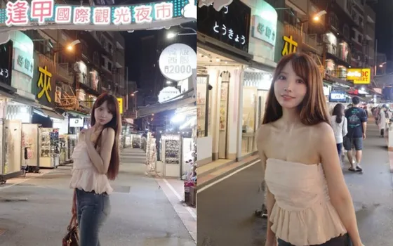 三上悠亞「零偽裝現身逢甲夜市」!甜笑站招牌前打卡