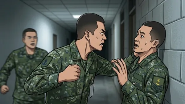 不爽中士口氣差!海陸一兵嗆「靠北三小、放假找人堵你」 還動手推他撞牆下場慘了