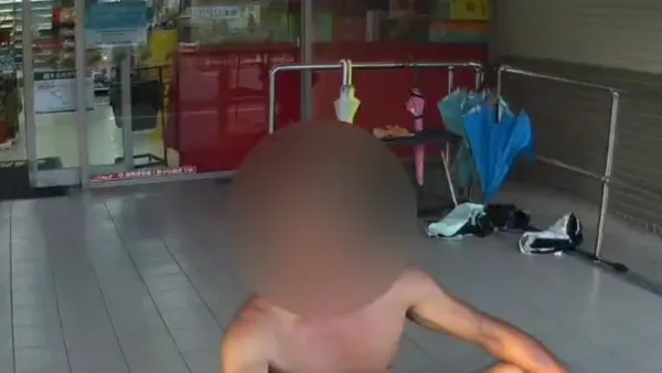 吸毒吸到ㄎㄧㄤ？　桃園裸男大鬧超商砸冰櫃