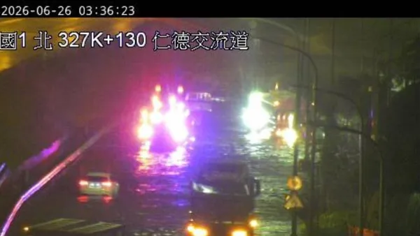 快訊／快改道！仁德交流道旁「高速一街一段」水淹100公分　下裕農路匝道請改道
