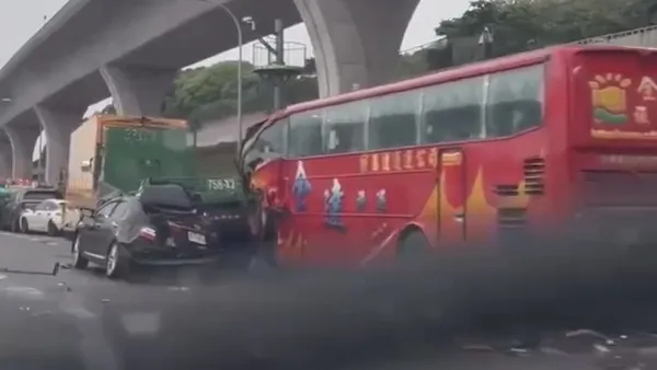 國道1號林口B出口9車追撞　8人受傷送醫、事故原因待釐清