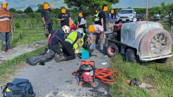 台東農用車翻覆壓78歲翁！　當場OHCA送醫急救